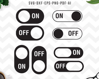 オン/オフ トグル SVG、オン/オフ SVG、モード オン SVG、モード オフ SVG、オン/オフ スイッチ SVG、電源スイッチ、Cricut シルエット - SVG、Dxf、Png、pdf、ai、eps