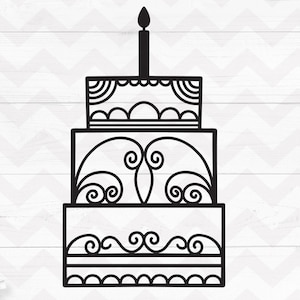 Cake svg, Birthday svg, Birthday cake svg, Cake design, Cake clipart, Birthday party,  Cricut Silhouette cut files-SVG,Dxf,Png,ai,eps,pdf