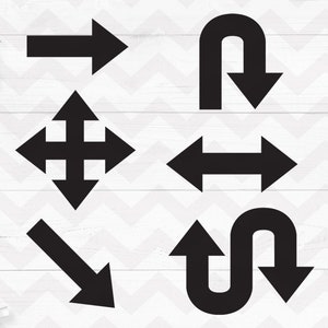 Pijl SVG, pijlen svg, richtingspijlen svg, pijlen naar links rechts omhoog, pijl clipart, Cricut silhouet snijden bestanden - SVG, dxf, png, pdf, ai, eps