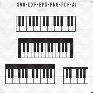 Piano Keys Music Clipart Digital Download SVG PNG JPG PDF Cut Files – Sniggle  Sloth