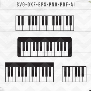Pianotoetsen svg, toetsenbord svg, piano klaviertoetsen svg, muziek vector, piano illustraties, Cricut silhouet gesneden bestanden-svg, dxf, png, pdf, ai, eps