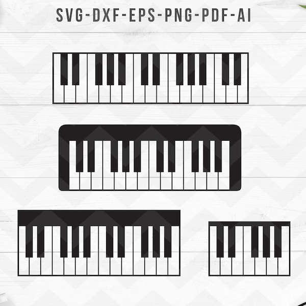 Piano keys svg, Keyboard svg, Piano keyboard keys svg, Music vector, Piano clip art, Cricut Silhouette cut files-svg,dxf, png,pdf, ai,eps