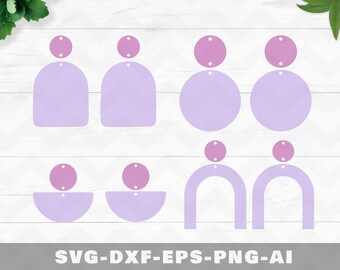 Earrings svg, Earrings template, Stacked earrings template, Clay earrings template, leather earrings vector, cricut silhouette cut files,dxf