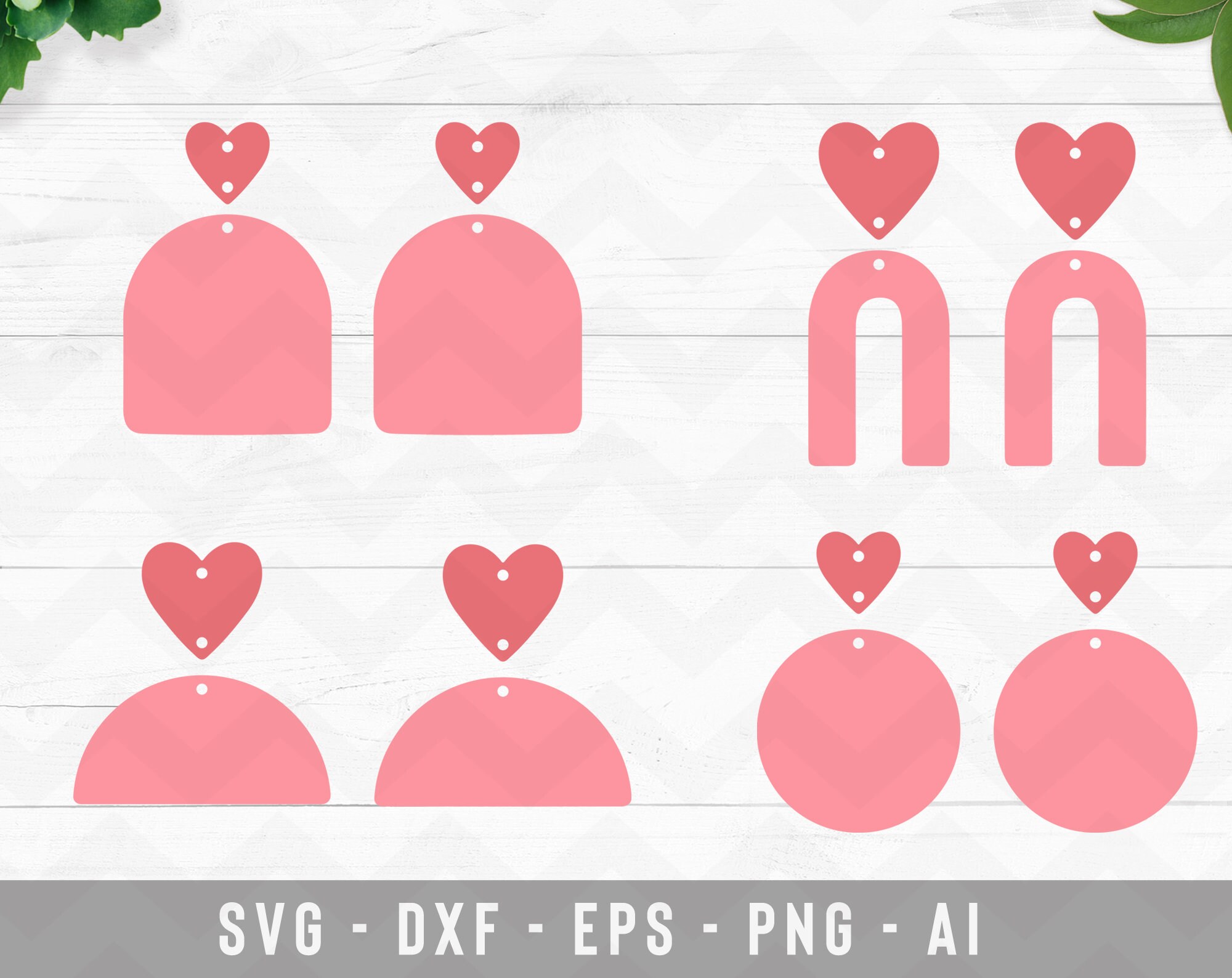Heart earrings svg, Earrings svg, pendant svg, Earrings template, earrings template,leather earrings vector, cricut silhouette cut files,dxf
