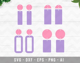 Earrings svg, Earrings template, Rectangle earrings template, Clay earrings template, leather earrings vector,cricut silhouette cut files