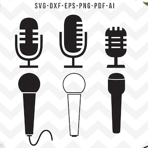 Microphone svg, Mic svg, Singing svg, Music svg clipart, Microphone clipart,Microphone vector, Cricut Silhouette-svg,dxf, png,pdf, ai, eps