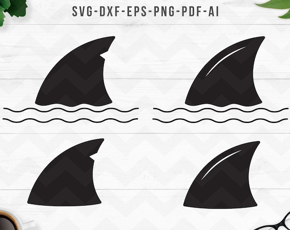 Shark Fin SVG, Shark fin cut files, Shark Vector Files, Shark Fin Clip Art,  Cricut silhouette, DXF eps ai png pdf, Instant digital download