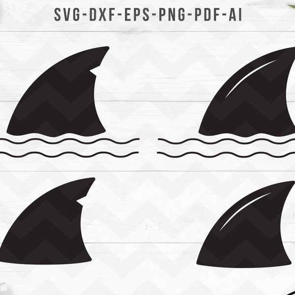 Shark Fin SVG, Shark fin cut files,  Shark Vector Files, Shark Fin Clip Art, Cricut silhouette, DXF eps ai png pdf, Instant digital download