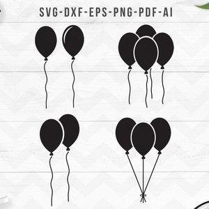 Balloons svg, Balloons dxf, balloons vector, Balloons silhoette cut files, Birthday svg, Cricut Silhouette-svg,dxf,png,pdf,ai,eps-Digital