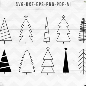 Christmas svg, Christmas trees svg, Christmas Tree SVG, Xmas clipart, Pine Trees svg, Cricut Silhouette-svg,dxf,png,pdf,ai,eps-Digital