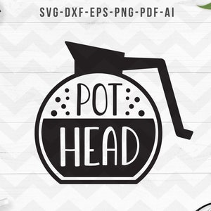 Krukhuvud svg, Krukhuvud svg, Kaffehuvud svg, Kaffecitat svg, Kaffekanna svg, Vinyl, Cricut Silhouette klippfiler - SVG, Dxf, Png, PDF, AI, EPS