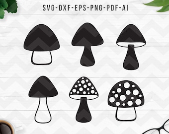 Mushroom svg, Mushroom vector, Mushroom clipart, Fungus svg, Mushroom cut files, Cricut silhouette -svg,dxf,png,pdf, ai, eps - Digital