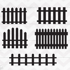 Fence SVG, Garden Fence svg, Outdoor fence svg clipart, Picket Fence svg, Wooden fence Svg, Cricut Silhouette - SVG, Dxf, Png,  pdf, ai, eps