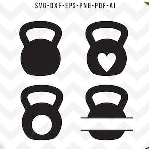 Kettlebell svg, Gym svg, Fitness svg, Kettlebell monogram svg, Workout monogram svg, Cricut Silhouette-svg,dxf,png,pdf,ai,eps-Digital