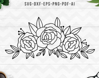 Blumen SVG, Blumen SVG, Blumen SVG, Blumen SVG Cut Files, Hochzeit Clipart, BlumenEcke SVG, Cricut Silhouette Cut Files-SVG,dxf,png