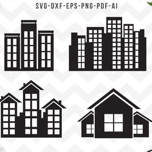 House svg, Building svg, City skyline svg, Home , Buildings clipart, Landscape, House cut files, Cricut Silhouette-svg,dxf, png,pdf, ai, eps