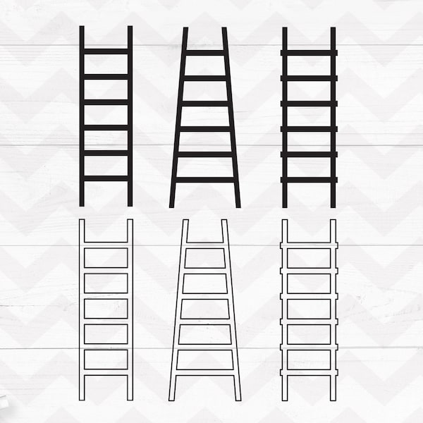 Ladder svg, Ladder vector, Step ladder svg, Ladder Clipart, Ladder PNG, Cricut Silhouette cut files -svg,dxf, png,pdf, ai, eps