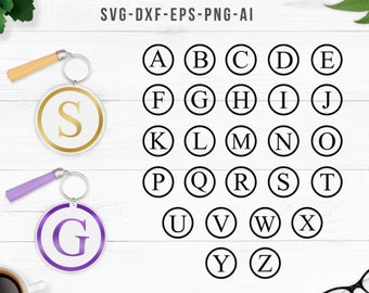 Monogram alphabet svg, keychain monogram svg, Keychain pattern svg, Monogram svg, keyring patterns svg, Frame monogram alphabet svg dxf png