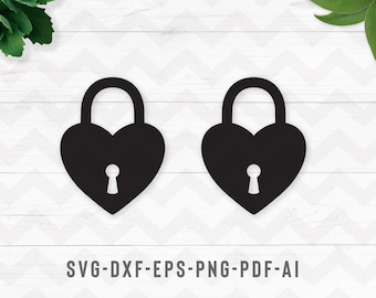 Heart Earrings svg, Jewelry svg, Love lock Earring svg, Faux Leather earring, Modern earrings,Cricut,Earrings vector- svg,dxf,ai,eps,png,pdf