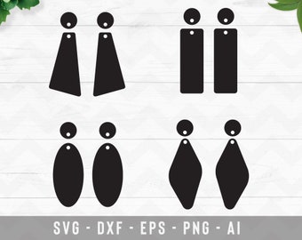 Earrings svg, Earrings template svg, Modern earrings template, leather earrings vector,Clay earring template,cricut silhouette cut files,dxf