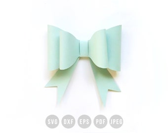 Bow template svg, DIY Bow svg, Bow template pdf, Faux leather bow, cutting files for cricut silhouette, Hair bow- svg, dxf, eps, pdf, jpeg