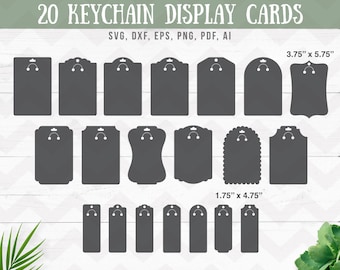 Keyring Display Card Svg, keychain display card svg,Keyring Display Template, Keychain Packaging, Keyring Tag svg bundle,cricut silhouette