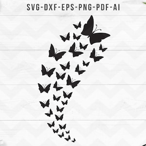 Flying Butterflies svg, butterfly svg, Butterfly Silhouette, Butterfly Cut File, Cricut silhouette cutting files- SVG, Dxf, Png, pdf, ai, eps