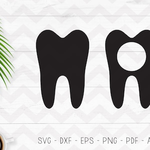 Tooth svg, Teeth svg, Dentist dental svg, Tooth monogram svg, Teeth clipart vector, Cricut Silhouette cut files- SVG, Dxf, Png, pdf, ai, eps