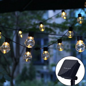 8m outdoor Solar Powered Garden Lights vintage garland terrace Wedding Home Restaurant Decoration Clear warm white