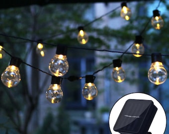 8m outdoor Solar Powered Garden Lights vintage garland terrace Wedding Home Restaurant Decoration