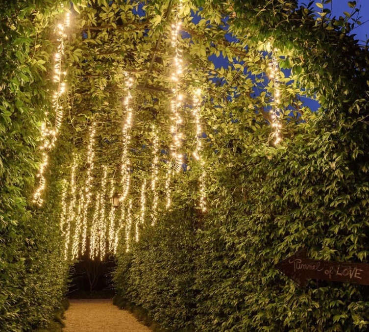 2.4m led icicle string lights christmas garden tree decoration Etsy