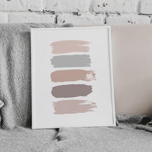 brush strokes print | pink wall art | pink bedroom decor | pink dorm decor