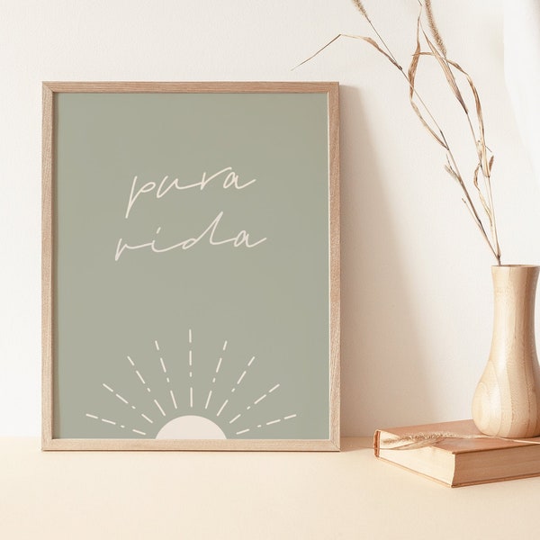 pura vida print | sage green decor