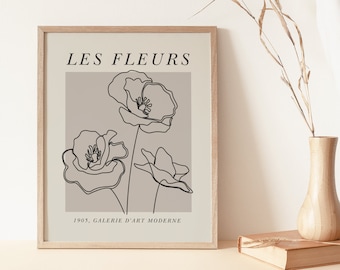 les fleurs print | french wall art | beige prints | exhibition poster