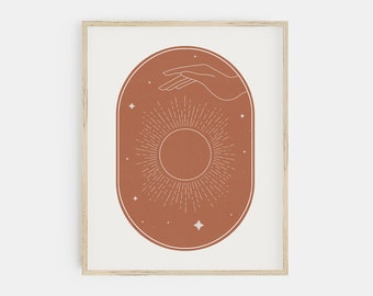 boho sun print | boho prints | celestial print | terracotta print