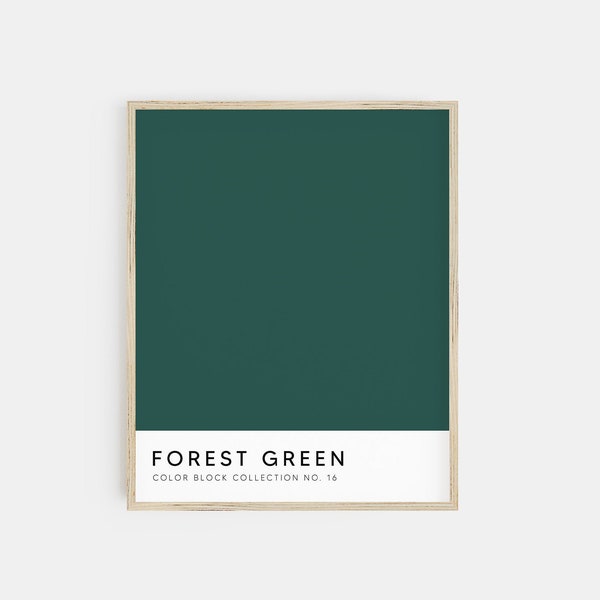 color block art | green wall art | forest green print