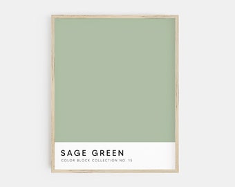 sage green print | color block art | sage green decor