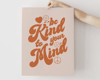 therapy office decor | psychology art | be kind to your mind print
