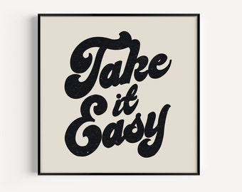 take it easy print | boho wall decor | dorm decor | square prints