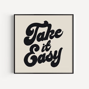 take it easy print | boho wall decor | dorm decor | square prints