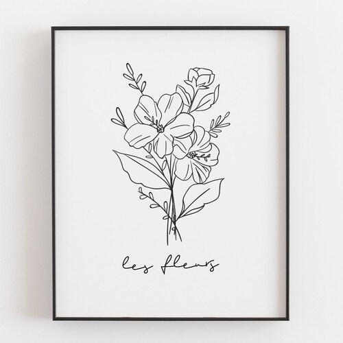 Printable Art Black and White Botanical Art Set of 2 Prints - Etsy