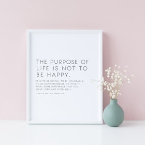 Ralph Waldo Emerson Druck | Therapie Büro Deko | Skandinavische Kunst