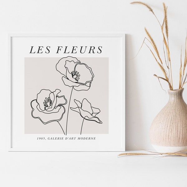 les fleurs square print | square wall art | square art print