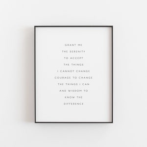 serenity prayer print | therapy office decor | 2 versions included