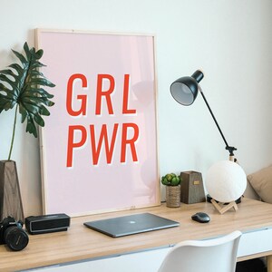 girl power print | pink and red print