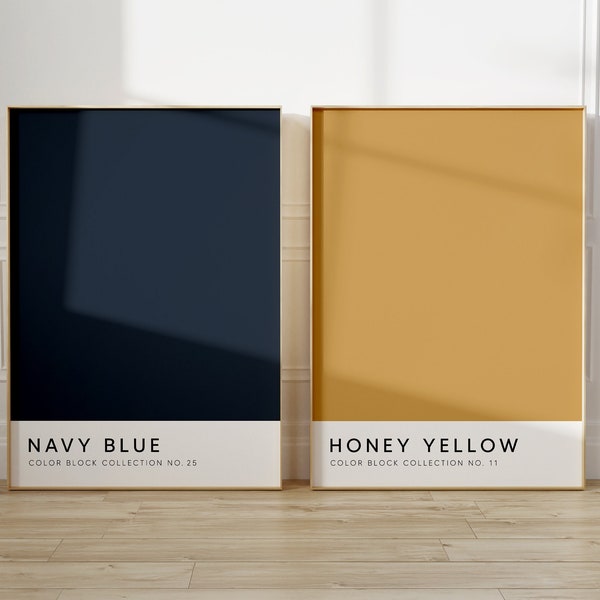 Navy Mustard Yellow Etsy