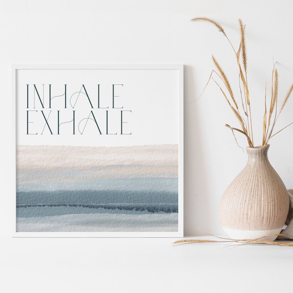 square print | inhale exhale print | breathe print | watercolour print