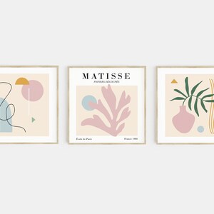 matisse print set | danish pastel decor | square print set of 3