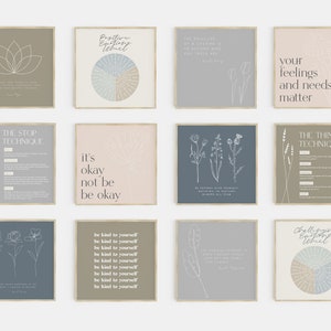 therapy office decor | psychology art | mental health art | special offer set of 12 prints