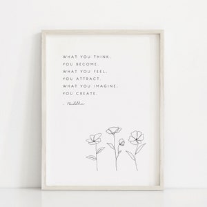 law of attraction | spiritual decor | buddha quote print